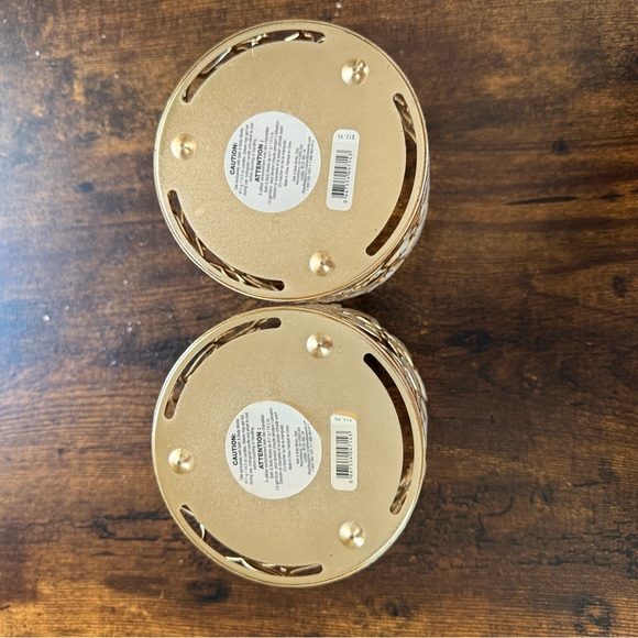 BATH & BODY WORKS White Sparkling Golden Vines Candle Holder Set of 2 - Picture 6 of 6